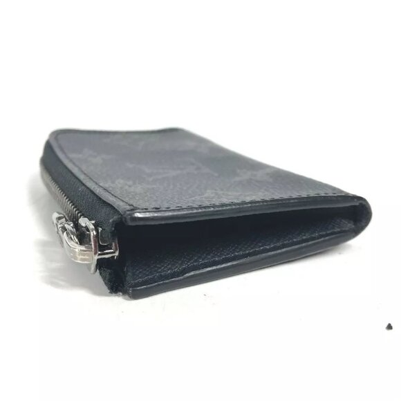LOUIS VUITTON M63536 MonogramEclipse Portemonejour Wallet Coin Case coin purse - Picture 4 of 13
